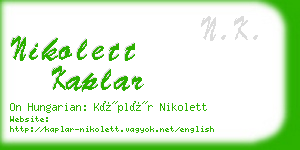 nikolett kaplar business card